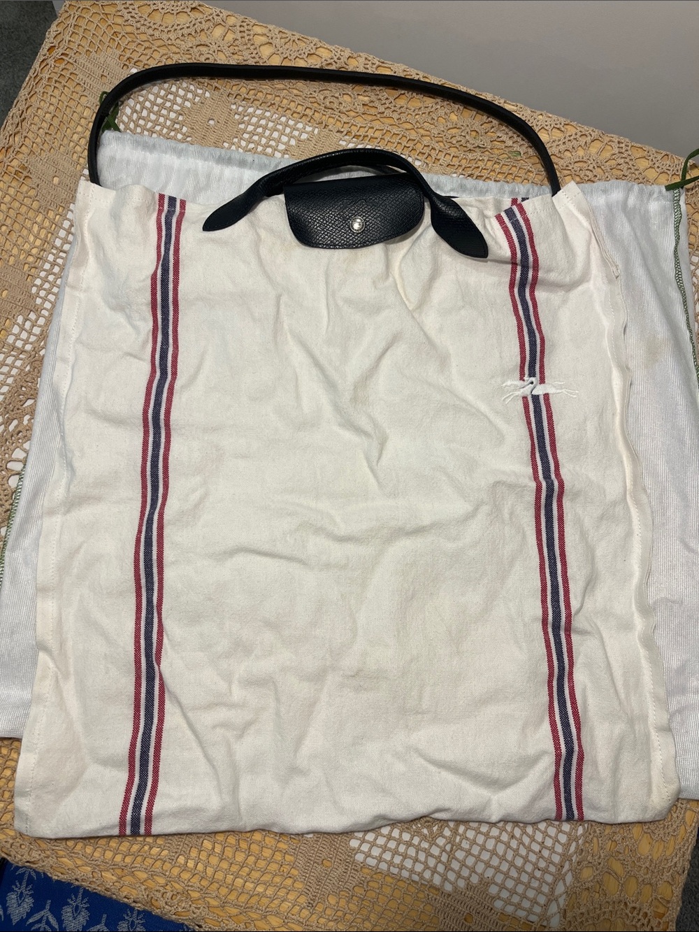 Longchamp x Charvet Editions Le Pliage Torchon Limited Edition Tote - Picture 2 of 9